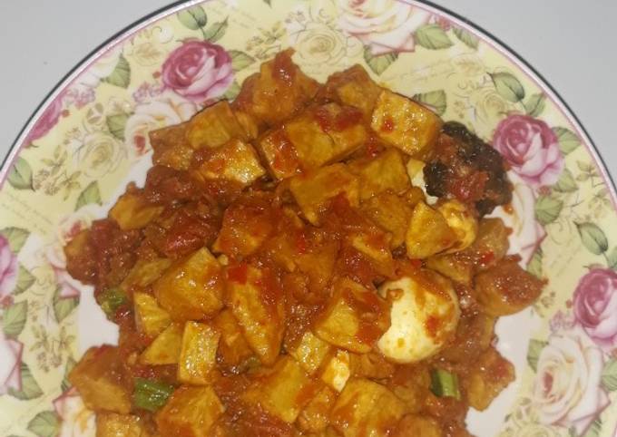 Balado kentang telur puyuh