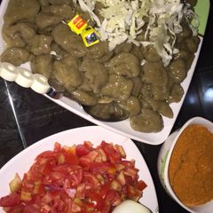 A picture of Danwake with veggies.