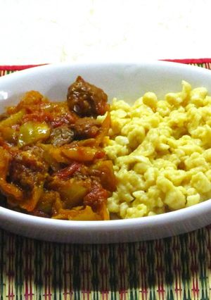 Lecsós sertéspörkölt recept fotója