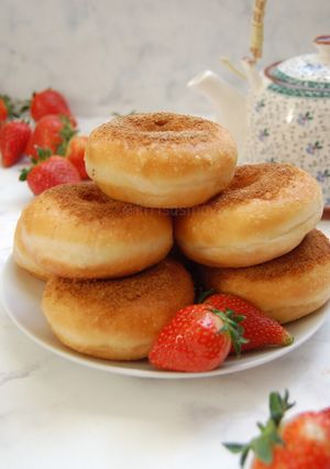 Foto resep Donat Kentang, tabur gula palm