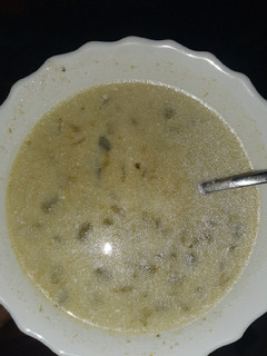 A picture of Grandmas super tasty asparagus soup.