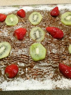 Una foto de Pastel de galletas y crema de chocolate