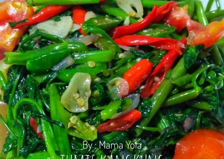 Tumis Kangkung Saus Tiram Bumbu Iris