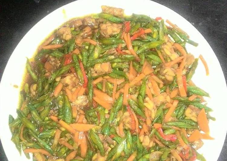Resep Tumis tempe, kacang panjang dan wortel, Bisa Manjain Lidah