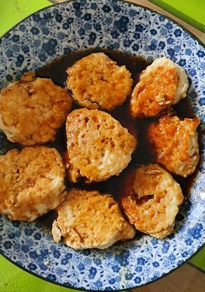 A picture of Minced meat tofu patty.