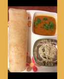 Masala dosa with coconut chutney