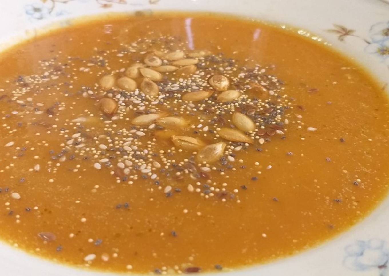 Sopa de calabaza y remolacha