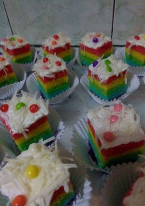 Foto resep Rainbow cake kukus