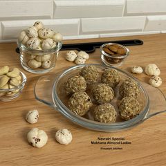 A picture of Navratri Special – Makhana Almond Ladoo | Healthy Vrat Sweet.