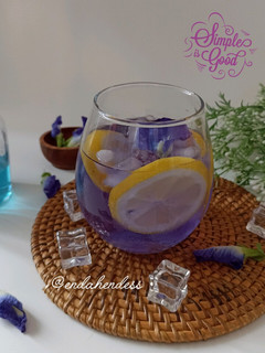 Foto resep Es Teh Telang Lemon 🧡🎉