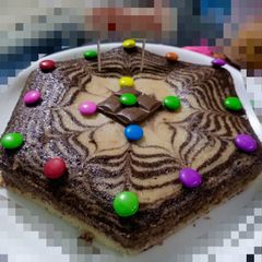 A picture of Delicious chocolate Marble cake.
