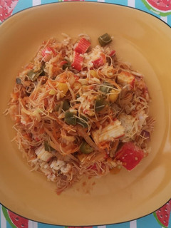 Una foto de Locura de palmitos con arroz y verduras