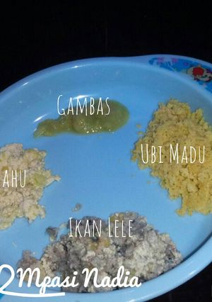 Foto resep Mpasi 4* Ikan Lele-Tahu-Ubi Madu-Gambas