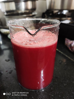A picture of Beetroot Carrot Pomegranate Juice.