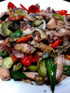Foto resep Cumi asin pete tumis mercon