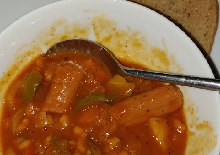 Bean veg and sausage stew/casserole