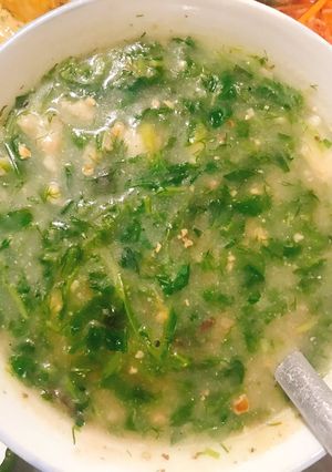 Hình của món Canh chảo dân tộc thái (súp rau cải) hihi.