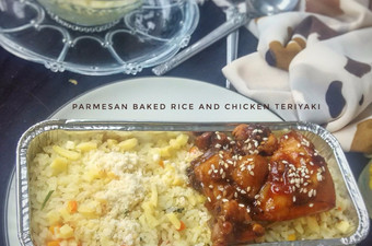 Langkah Mudah untuk Menyiapkan Parmesan Baked Rice and Chicken Teriyaki, Lezat