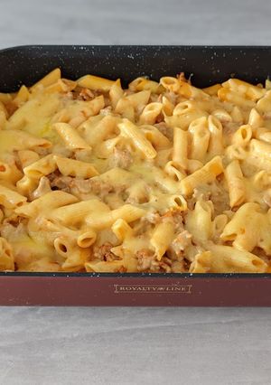 Rakott tészta darált hússal recept fotója