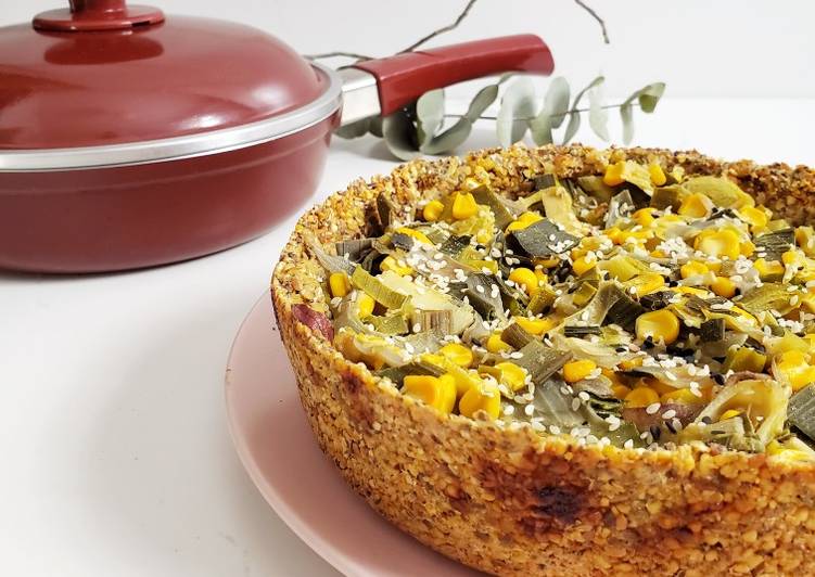 Tarta con masa de garbanzos