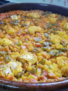 Una foto de Arroz al horno con verduras