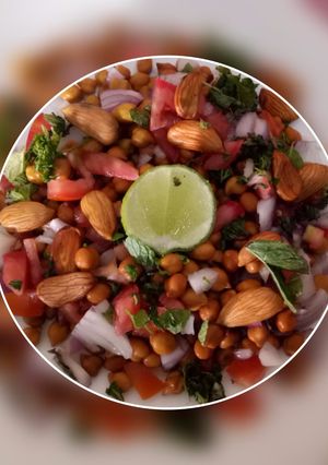 A picture of Raw chana almond salad.