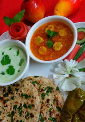 A picture of Rajasthani Gatte ki Sabji.