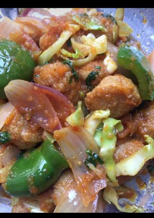 A picture of Soya chilli veg.