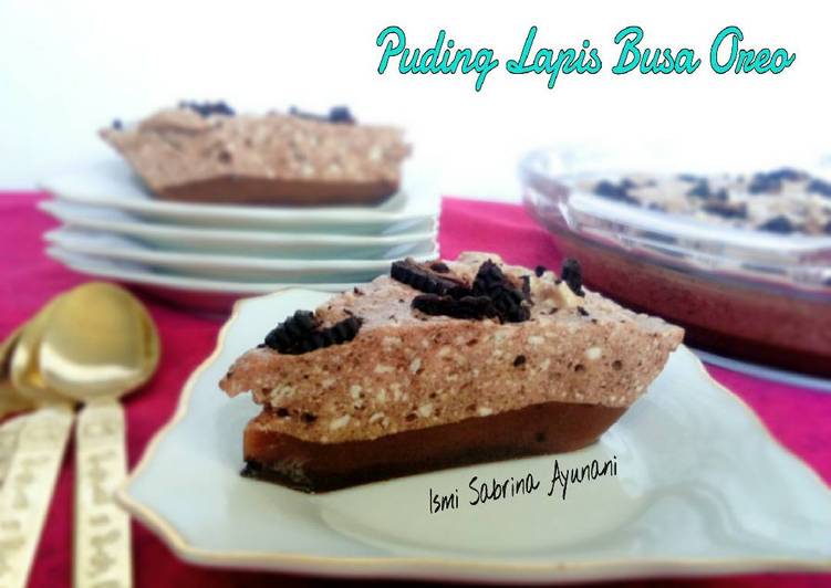 Puding Lapis Busa Oreo