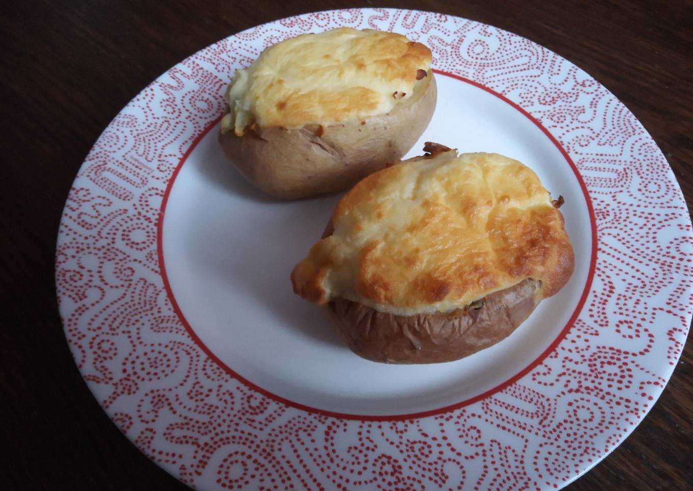 Pommes de terre soufflées aux lardons et fromage