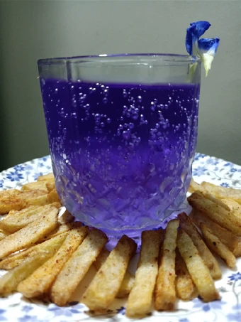 Easy Steps to Make Recipe Masala Crispy French Fries with Blue heaven Drink that is So Delicious, Really Delicious}