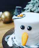 Κέικ χιονάνθρωπος - διακόσμηση