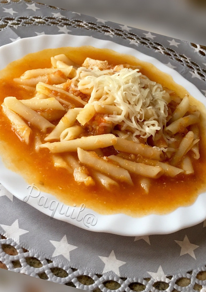 Una foto de Pisto con macarrones (receta de aprovechamiento con tomates 🍅maduros)