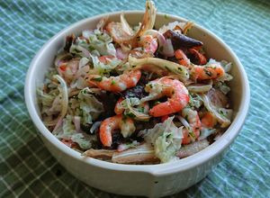 Hình của món Nộm Tôm Tai Heo Tuyết Nhĩ.