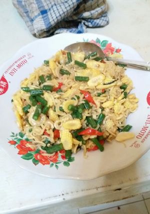 Foto resep Sayur oseng kacang panjang baby jagung dan mie goreng