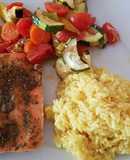 Salmon with Vegetables in the Oven