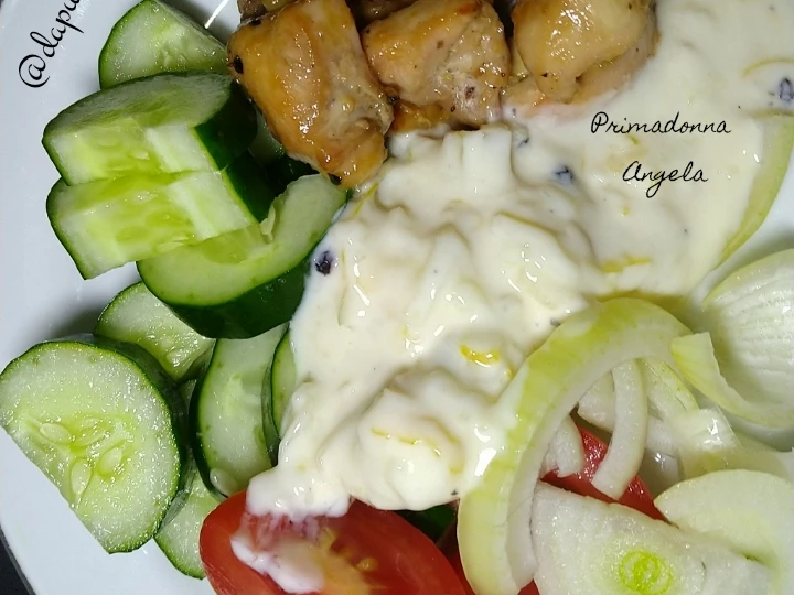 Easy Steps to Make Mediterranean Inspired Chicken Salad and Tzatziki the Delicious So Delicious