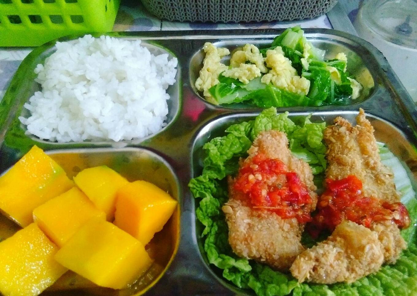 Ayam geprek oats diet sambal dadak gogong jeruk
