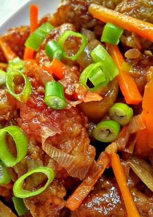 Foto resep Ayam dan bola tahu saus teriyaki