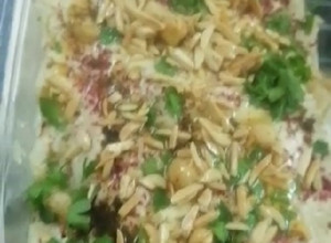 صورة لوصفة تسقية بسمنة ـ فتة حمص