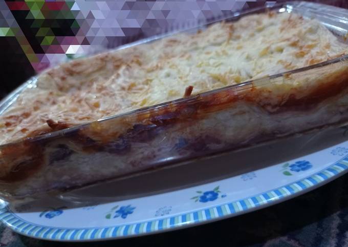 Lasagna kulit pangsit oven kompor