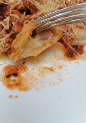 Una foto de Sorrentinos de Jamón y Queso