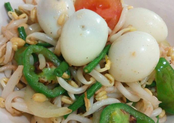 Resep Tumis Tauge dgn Kacang Panjang muda Pedas oleh 