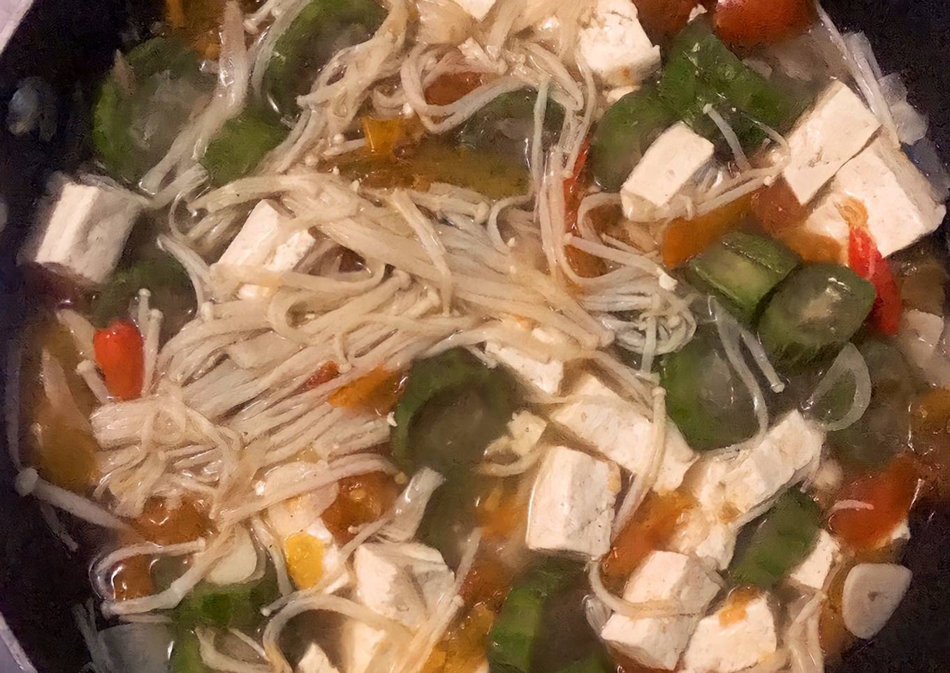 Sup Enoki Tahu Oyong Rendah Kalori (288 kkal)