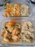 Curry de tofu y garbanzos con quinoa