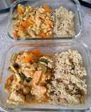 Curry de tofu y garbanzos con quinoa