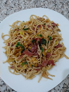 Foto resep Spaghetti Aglio Olio Daging Asap