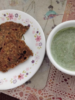 A picture of Pearl millet flour and methi leaves paratha.