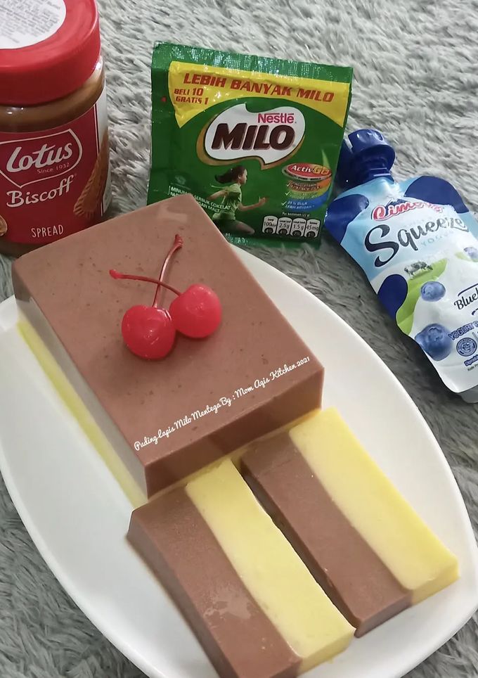 Foto resep Puding Lapis Milo Mentega