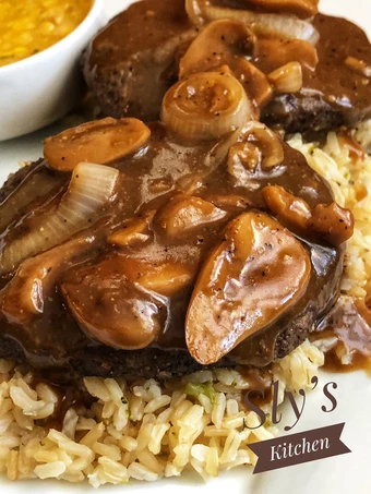 Easy Way Prepare Recipe Air Fryer Salisbury Steak with Mushroom and Onion Gravy that is Awesome, Appealing}